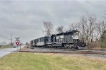 NS train symbol H75 heading west after picking up three empty box cars at Weyerhaeuser